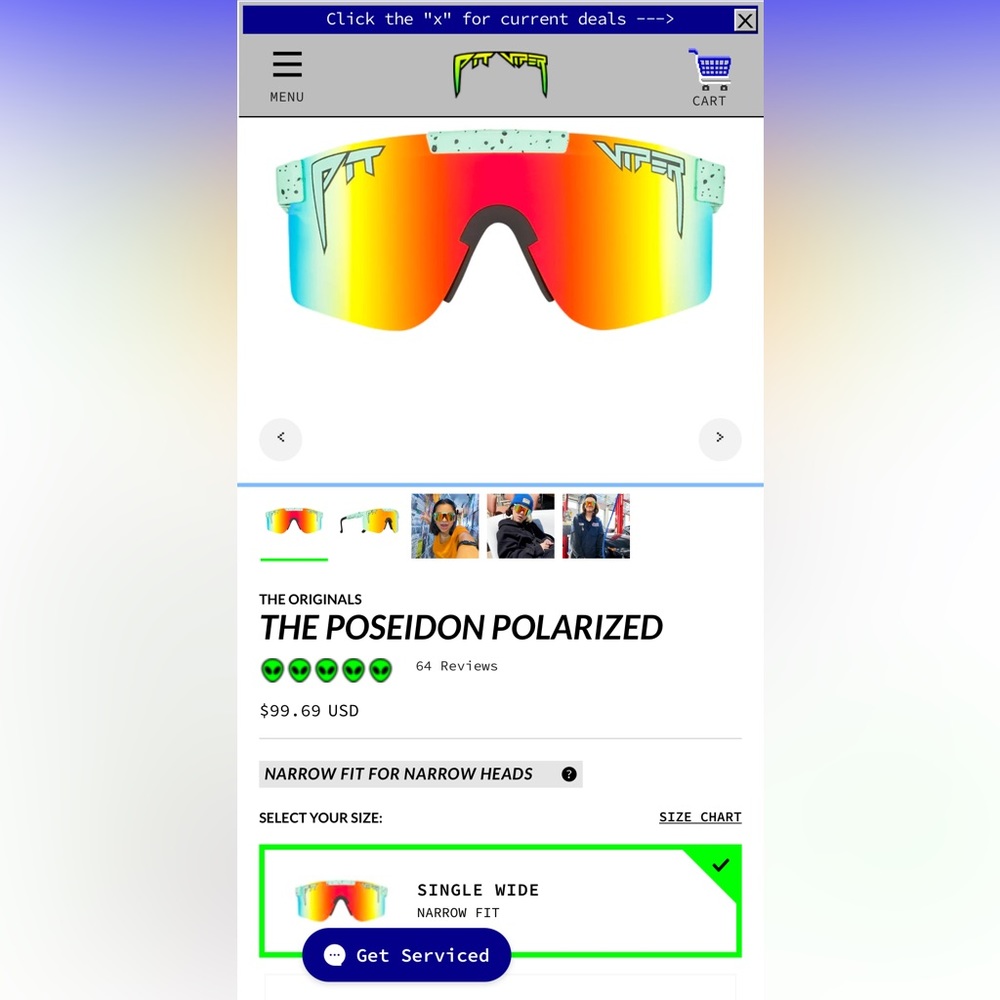 COPY - PIT VIPERS - THE ORIGINALS
THE POSEIDON POLARIZED- BLUE - Picture 2 of 6